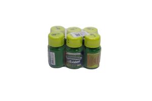 Kit com 6 Tintas para Tecido 35 ml Verde Musgo T042 Evident