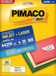 ETIQUETA ADESIVA A4256 25FLS C/33 UND PIMACO CARTELA