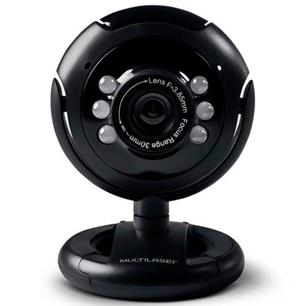 Web Cam 16MP com microfone USB Night Vision Multilaser WC045 unid.