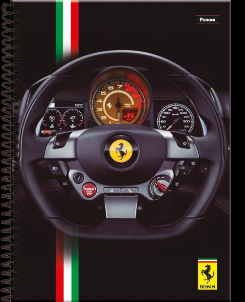 Caderno capa dura universitário 96 folhas Ferrari 8730 Foroni unid.