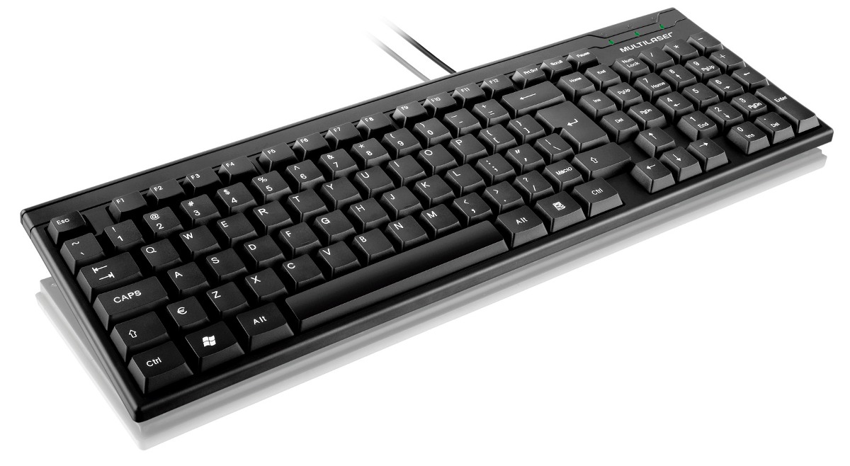 Teclado ABNT USB básico slim preto Multilaser TC193 unid.