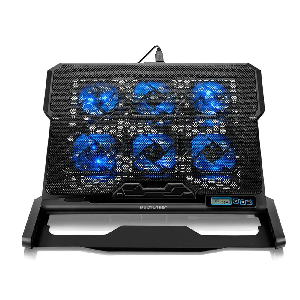 Suporte Cooler para Notebook com 6 Fans LED 1500 RPM Multilaser AC282 unid.