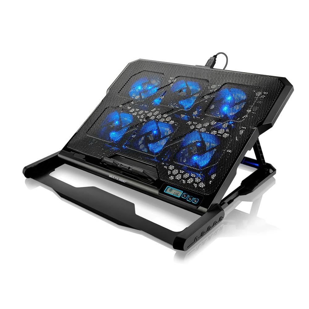 Suporte Cooler para Notebook com 6 Fans LED 1500 RPM Multilaser AC282 unid.