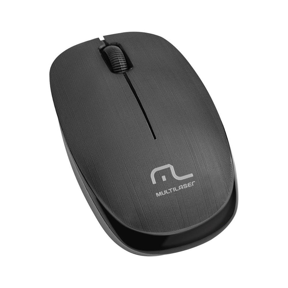 Mouse USB sem fio 1200 DPI 3 botões preto Multilaser MO251 unid.