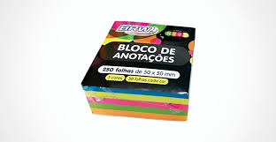 BLOCO ANOTACOES 50 X 50 250 FLS FLS NEON EI014 CORES KEEP UN