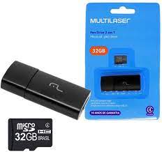 PEN DRIVE - CARTAO DE MEMORIA 2 X 1 32 GB MC 163 PRETO MULTILASER UND