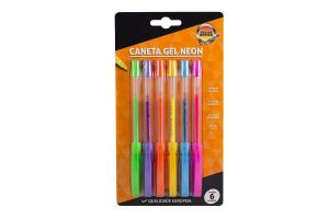 Caneta gel Neon 1.0mm 97339 Cores Jocar Office estojo com 5 unidades