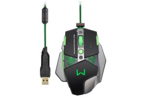 Mouse Gamer Warrior Khalon LED 7 botões 4000 DPI Multilaser MO249 unid.