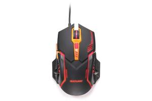 Mouse Gamer 2400 DPI preto/laranja Multilaser MO270 unid.