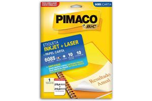 ETIQUETA INKJET E LASER 279,4 MM X 215,9 MM 6085 PIMACO PCT 10 FLS