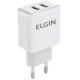 CARREGADOR TOMADA USB CELULAR E TABLET 2 SAIDAS BIVOLT BRANCO ELGIN UND  