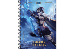 Caderno capa dura universitário 80 folhas League of Legends Tilibra unid.